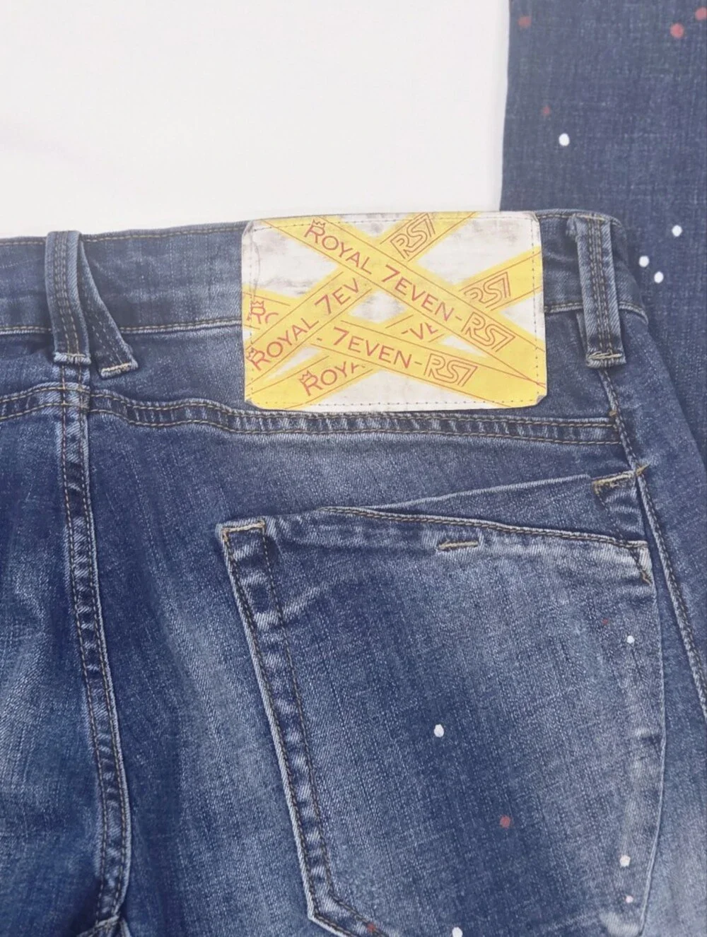 Royal 7even RS7 Paint Splatter Stretch Slim Jeans - 32x32 - Picture 9 of 9
